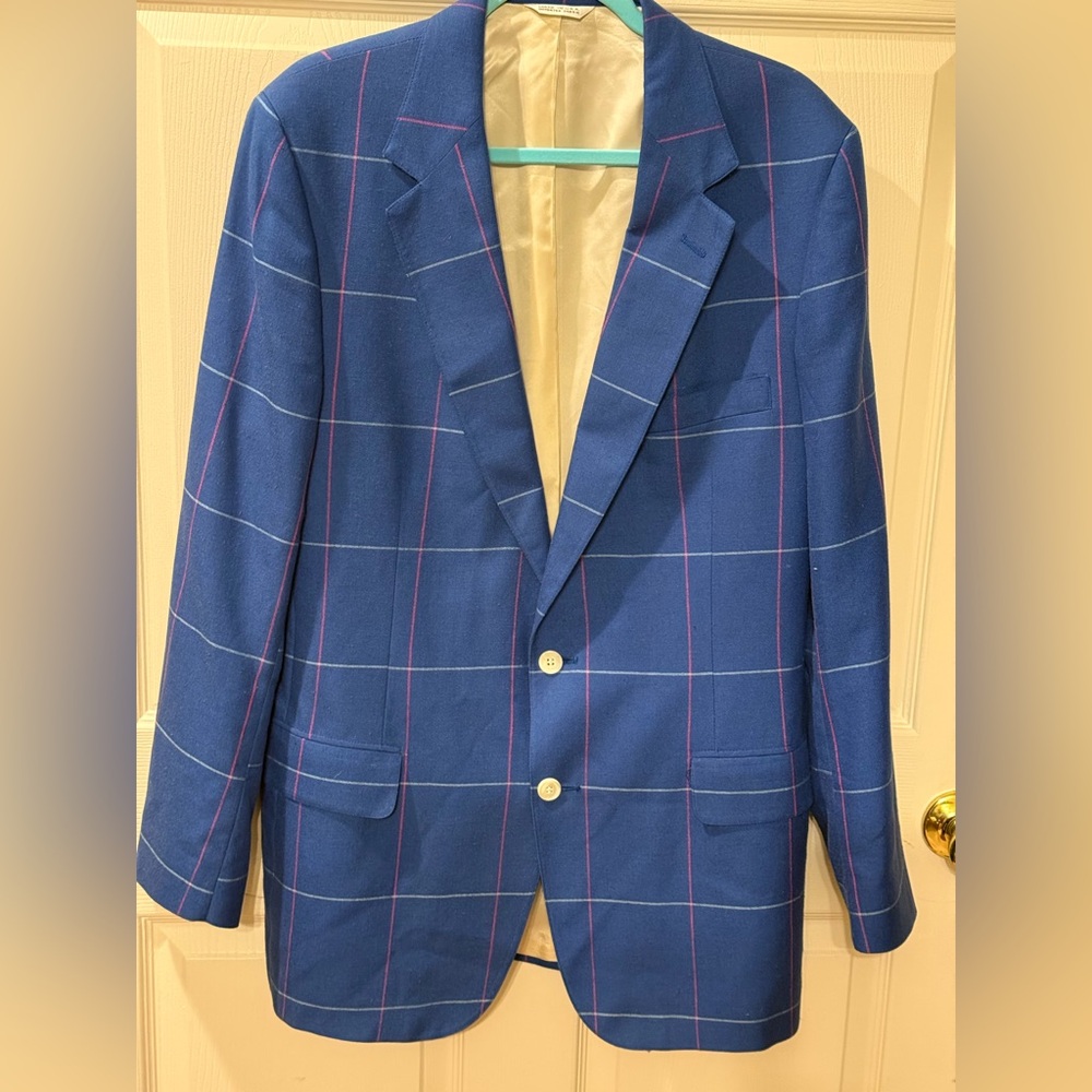 Alexander Julian Blazer with Pink and White Lines 44L